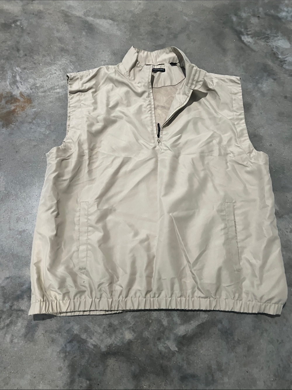 Greg Norman Collection Cream Quarter-Zip Sleeveless Vest